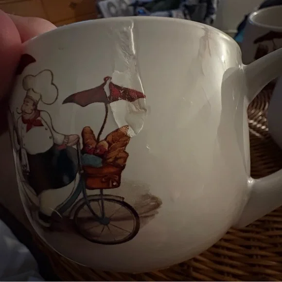 🍲 Zrike Oversized Soup Mugs – Set of 4 – Chef Bicycle Design ☕️ - Picture 7 of 9